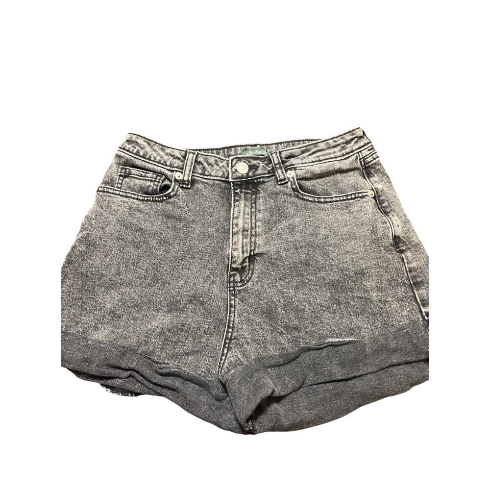Wild Fable Black Denim High Waist Shorts Cuffed Bootie Size 6